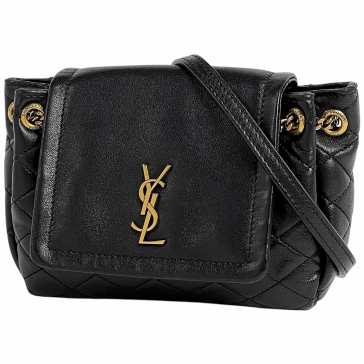 SAINT LAURENT Nolita Mini Monogram Catena Borsa a Tracolla Borsa a Tracolla Pelle di Agnello...