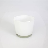 Inna-Glas Blumentopf - Windlicht Alena, Weiß, 12,5Cm, Ø 14,5Cm
