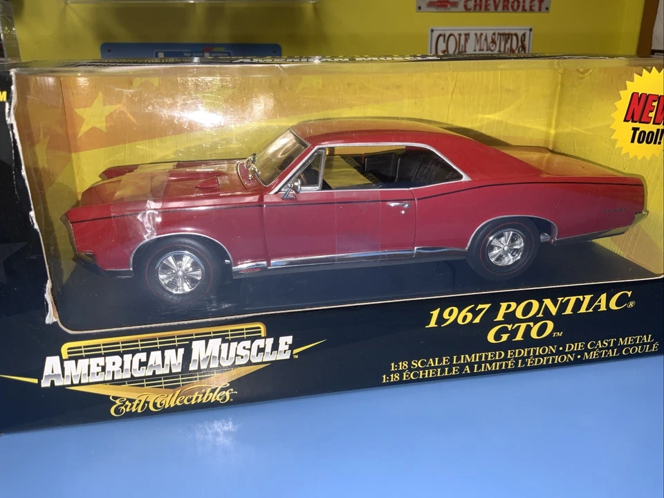 ERTL American Muscle 1967 Pontiac GTO Red W/black Interior NIB 1:18 - Image 2 of 4