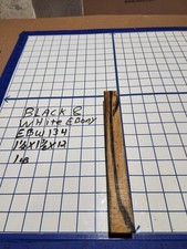 Black and White Ebony Wood turning blank 1 1/2"x 1 3/8"x 12 " EBW134