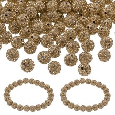 150Pcs 8mm Rhinestone Beads Clay Disco Ball Diamond Beads Sparkle Crystal Yellow