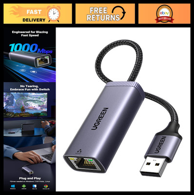USB 3.0 to Ethernet Adapter, Gigabit LAN RJ45 Network Adapter for PC, Mac, Switc