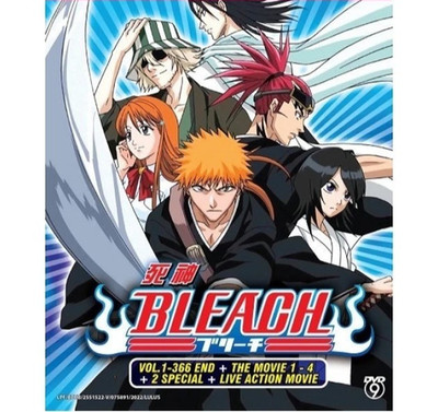 Anime BLEACH Complete TV Series Vol.1-366 End+2Sp+4Movie+Live Action Movie DVD