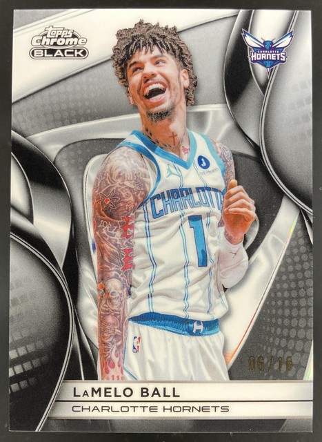 2025-26 Topps Chrome Black LaMelo Ball White Refractor /10 #57 Charlotte Hornets