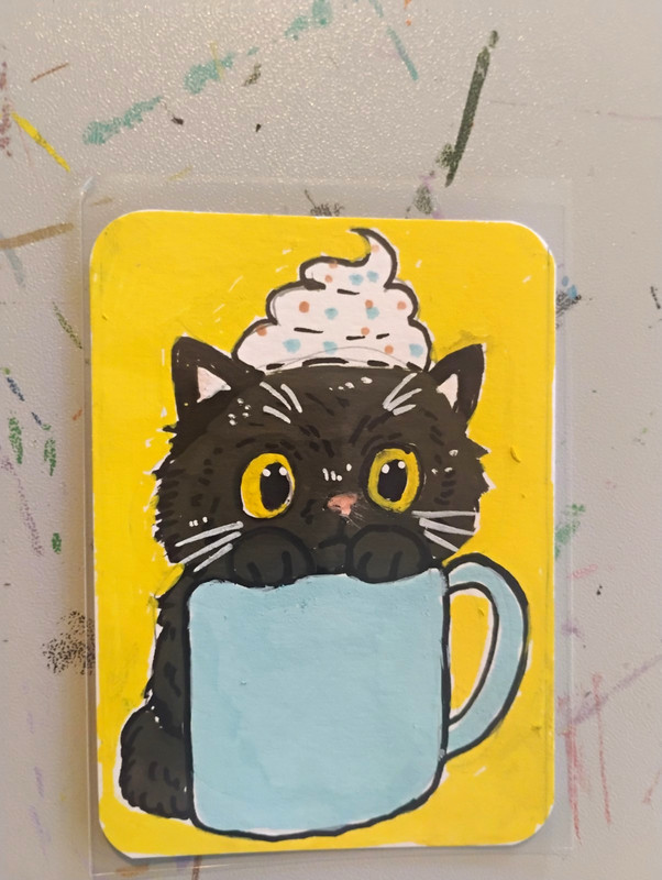 ACEO Original by Wren Thorne- "Cupful Of Chaos"
