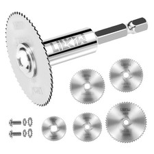5 PCS Blades,HSS Saw Disc Wheel with 1/4-Inch Hex Shank Rotary Drill Silver