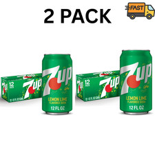 (24 Pack) 7UP Lemon Lime Soda Soft Drink, Nat...