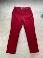Faded Glory Womens Size 16 Tall Red High Rise Relaxed Fit Cotton Denim Jeans