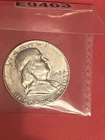 1958-D Franklin Half Dollar UNC 90 Silver Coin