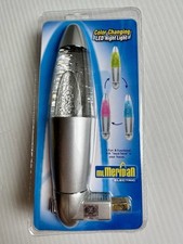 Vtg Nightlight LED Color Changing Lava Glitte...