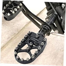  Black Motorcycle Pegs CNC Wide Foot Pegs 360° Roating MX Chopper Bobber Style 