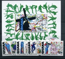 151754) Olympische Spiele 1992 Ghana 4 Werte + Block 193 **