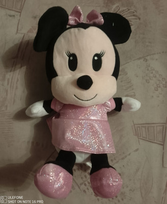 Disney Minnie Mouse Plüschtier mit rosa Glitzer-Kleid und Schleife