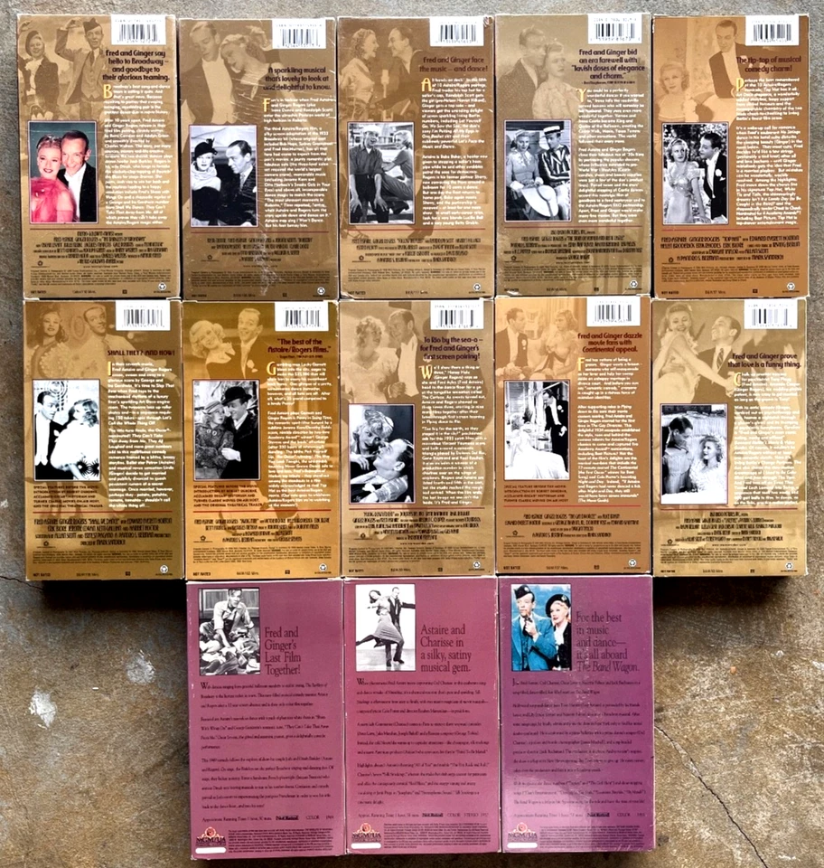 ASTAIRE & ROGERS Collection 13 X VHS movie lot Top Hat Swing Time Divorcee Fleet - Image 2 of 4