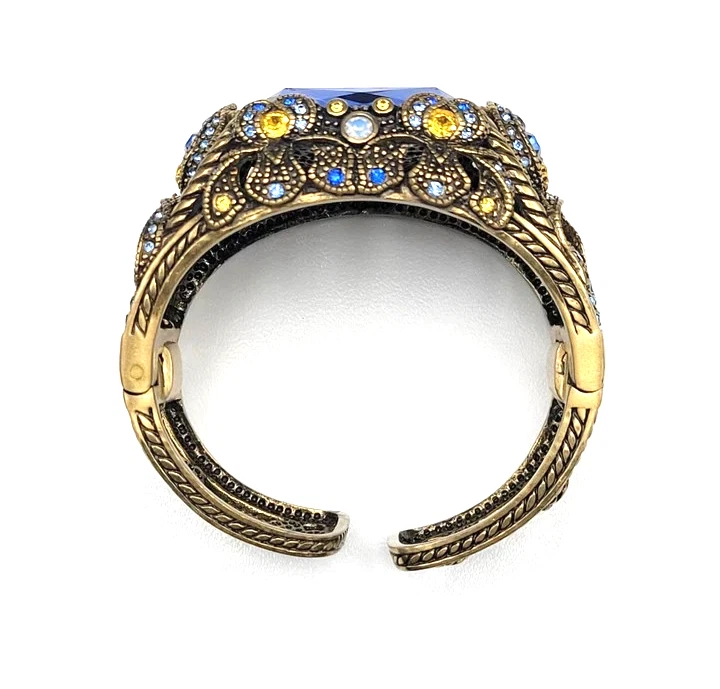 BRAZALETE HEIDI DAUS IMPRESIONES IRRESISTIBLES CRISTAL IRIS AZUL BISAGRAS LN Foto 3 de 4