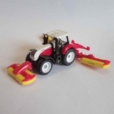 siku 1672, Steyr Tractor with Pöttinger Combination Mower, Metal,Plastic, Red,