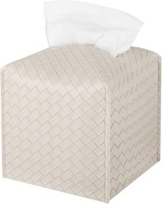 Tissue Box Cover PU Leather Tissue Holder Square Facial Tissue Case Facial Paper
