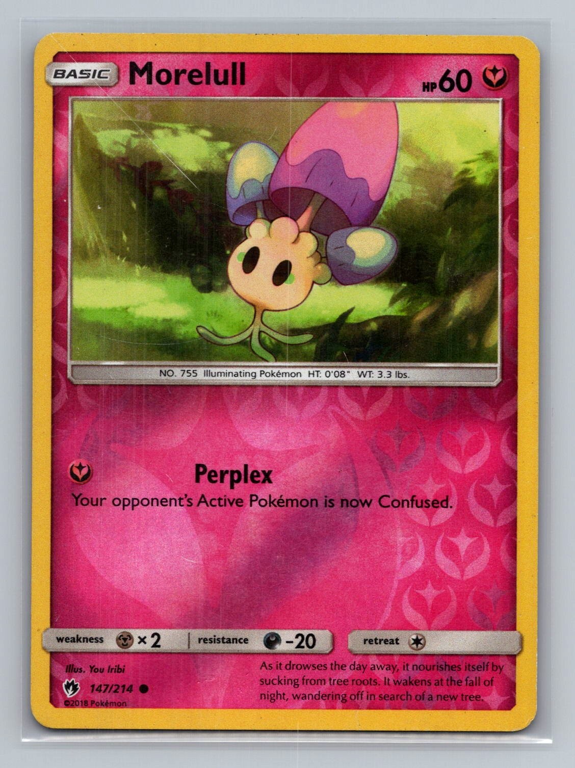 Morelull 147/214 Common Lost Thunder Pokemon Reverse Holo Lightly Played
