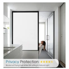 Coavas Window Privacy Film Frosted Static Cling White 11.8 x 78.7 Inch