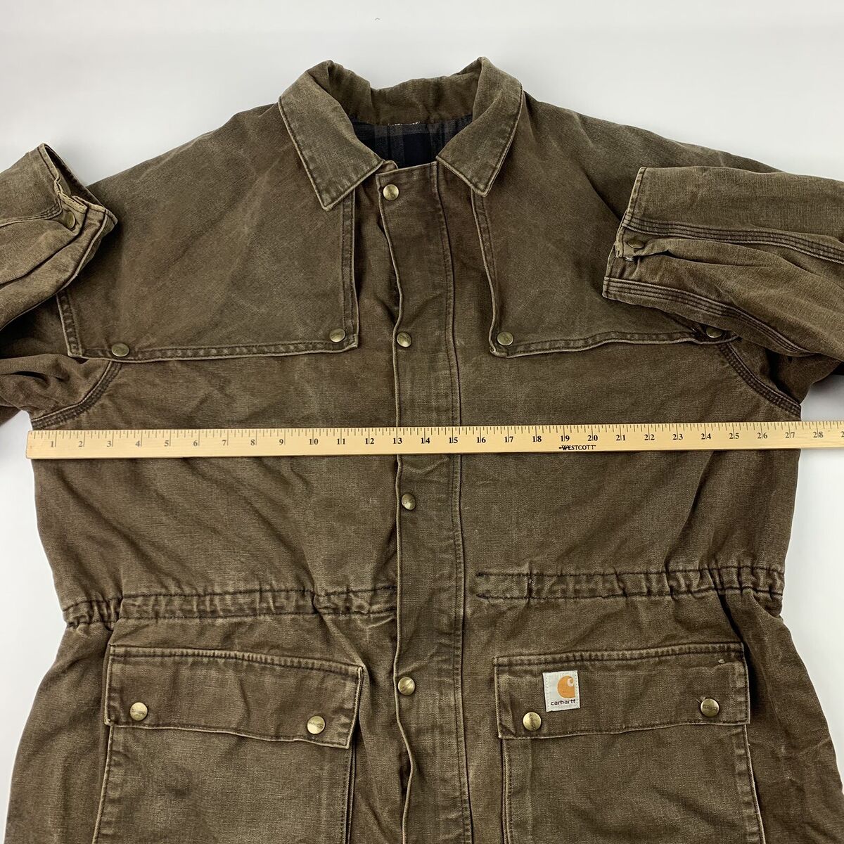VTG Carhartt Mens 2XL Duck Shoulder Cape Chore Jacket Coat VTG Carhartt Mens 2XL Duck Shoulder Cape Chore Jacket Coat