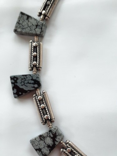 Sterling silver & Jasper ladies necklace 925, 60 grams - Picture 6 of 6