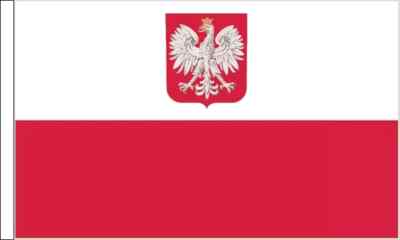 9 Zoll x 6 Zoll (23 x 15 cm) Polen Staat Adler Polyester Ärmel kleine Hand wehende Flagge