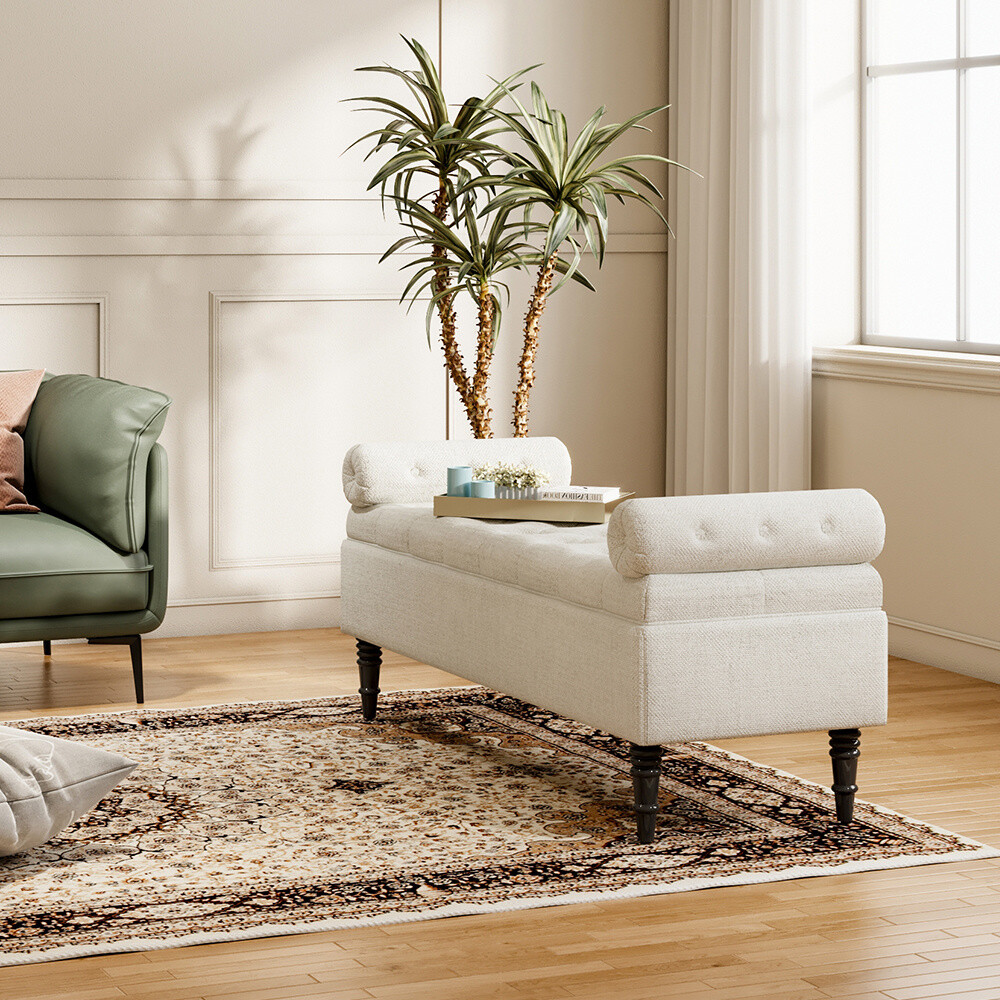 Ottoman Storage Window Seat Bed End Sofa Chair Lounge Bench Pouffe Bedroom  Stool