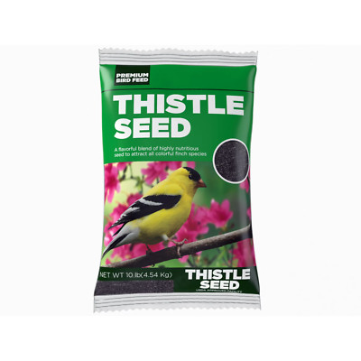 Premium Sterilized Nyjer Thistle Seed Wild Bird Food - New 10 lb. Bag, Finches