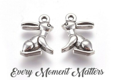 10 x Tibetisches Silber HASE OSTERHASE HASE HASE 3D 14x10mm Charms