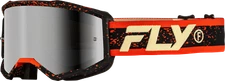 FLY RACING ZONE GOGGLE BLACK/RED/CREAM W/ SILVER MIRROR/SMOKE LENS 37-51527