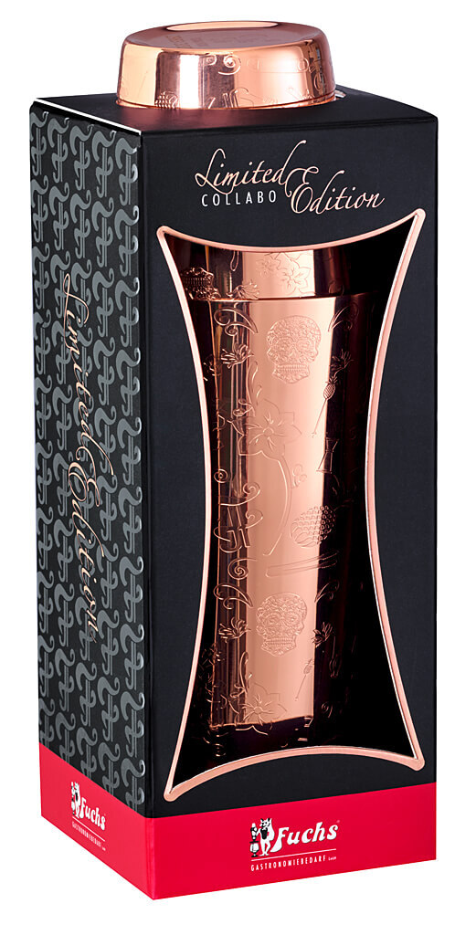 Fuchs Cocktail Shaker Mixer Bar Gastronomiebedarf Collabo Edelstahl Kupfer Optik