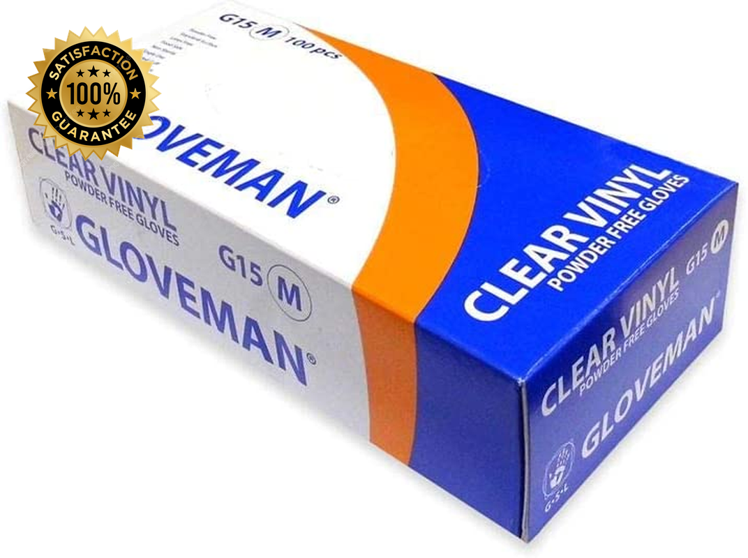 Gloveman Clear Vinyl Gloves (Box of 100) (Medium) eBay