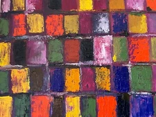 Square Painting Original Oil Art Abstract Wall Art Colorful Modern Art signed