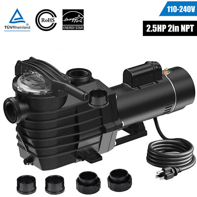 2.5HP Inground Pool Pump Motor 9000GPH 98FT Head Lift 2'' NPT 110-240V Hayward