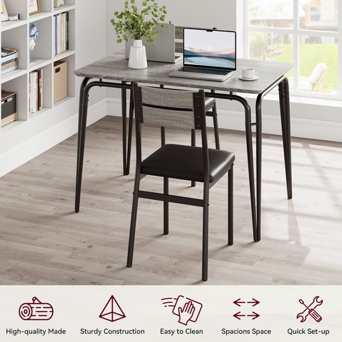 5 Piece Dining Set MDF Top Table and 4 PU Leather Chair for Kitchen Dining Room - Picture 7 of 13