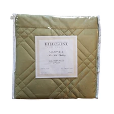 Hillcrest Maxwell Euro Pillow Sham 26” x 26” Cotton Green European 