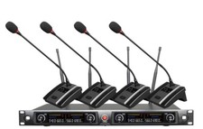Wireless Conference Microphone System 4 Channel Wireless Podium 4 Gooseneck Mic