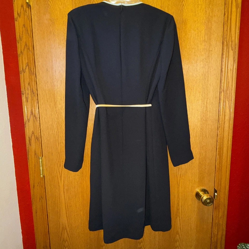 Jones New York Little Black 90’s Faux Wrap Cocktail Dress Women’s Size 6 Vintage - Image 3 of 4