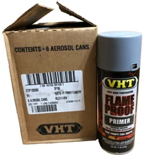 VHT SP100 FLAMEPROOF Coating High Temp Paint - Flat Grey Primer 6-PACK **