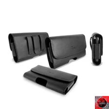 For Motorola Moto G7 Power Leather Horizontal Holster Belt Clip Case Pouch Cover