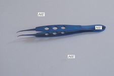 New Titanium curved tying forceps three hole 7 mm Platform Ophthalmic Autoclave