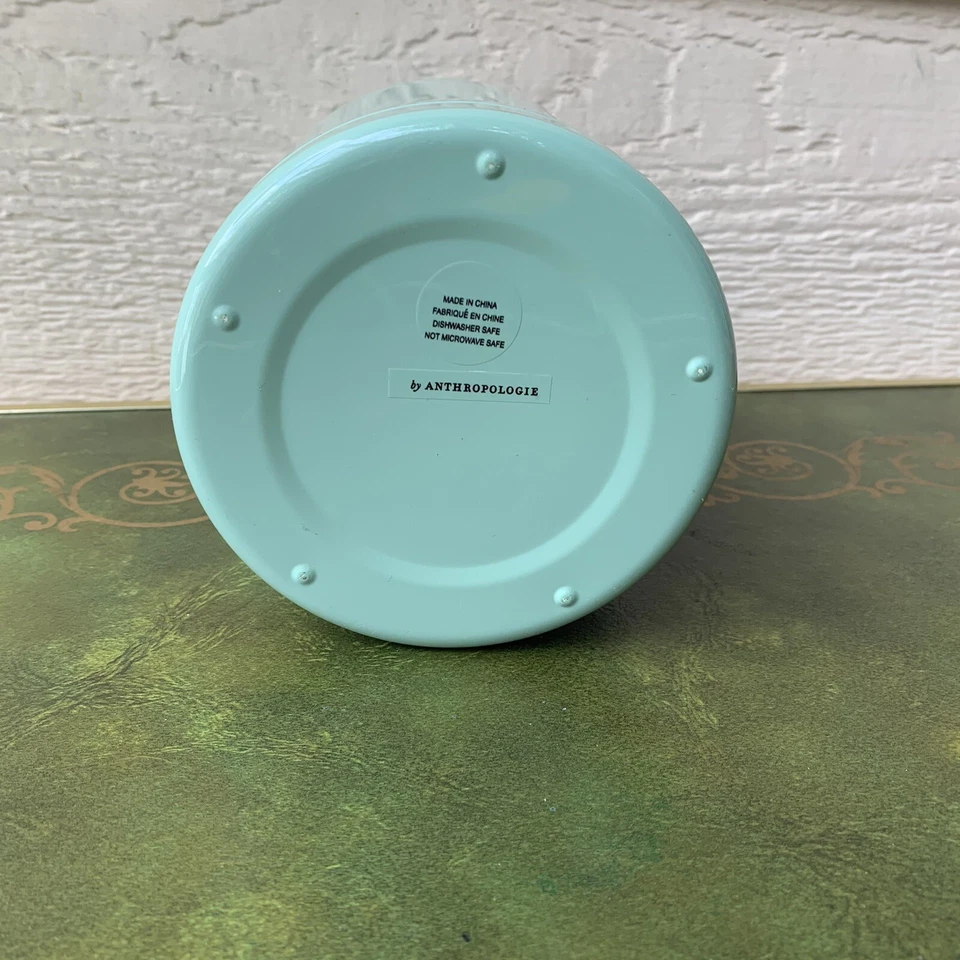 Termo de comida Anthropologie Ludlow verde menta metal goma redondo inspirado retro Foto 2 de 4