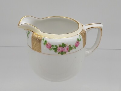 Nippon Rising Sun Backstamp Creamer Gold Floral Japan No Sugar Bowl