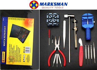 21x MARKSMAN Watch Repair Tool Kit Band Strap Link Remover Opener Screwdriver UK