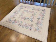 HOME HEART Brands calico floral Quilted patchwork Table topper, wallhanging