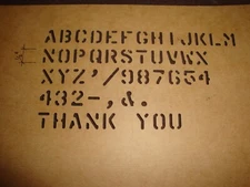 CUSTOM MADE Military Oil board Stencil 1/2" Marsh/COST-$1 for4 letters=Quantity1