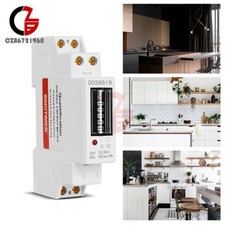 Digital LCD Kwh Vatímetro Consumo de Energía Medidor de Energía Eléctrico Din Rail 230V