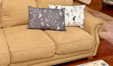 Lot 2 Rectangle Throw Pillows Dk Navy White 2 Sided Never Used QUALITY ******