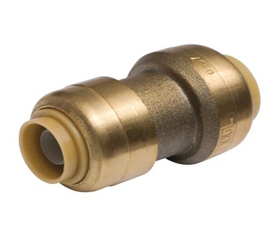 SharkBite U009LFA 200 PSI Brass Reducing Coupling 3/8 x 1/2 Push Dia. in.