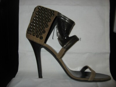 Giuseppe Zanotti for Balmain Suede Metallic Mesh Studded